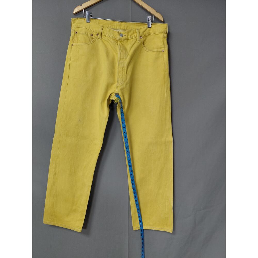 Levi's 501 Yellow Straight Leg Classic Fit Jeans Men Size W38 L32 - Picture 15 of 16